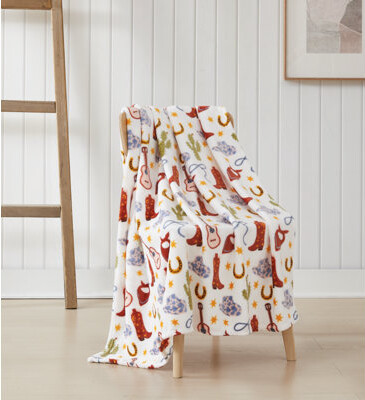 RT Designer's Collection Novelty Star Cowboy Flannel Throw ????