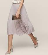 Thumbnail for your product : Reiss Rosie - Knife-pleat Midi Skirt in Steel