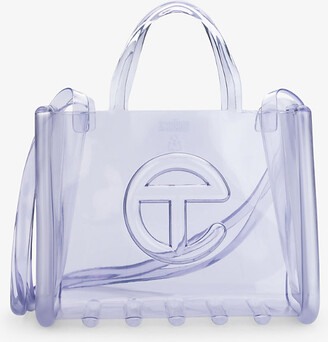Cyan Green Clear Quilted Jelly Bag Top Handle Transparent Tote Shopper Bag