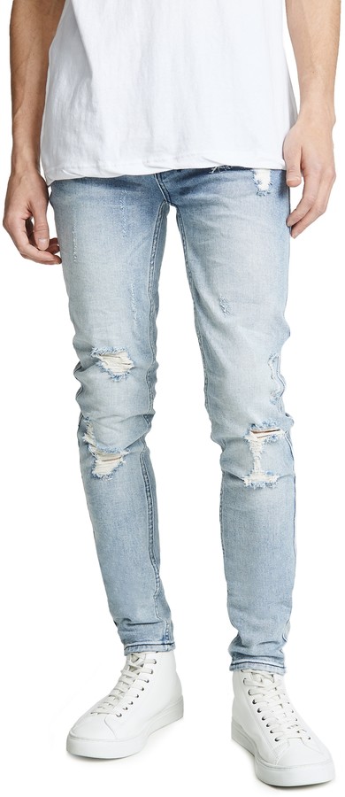 black trashed skinny jeans