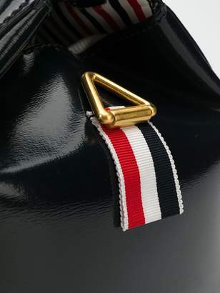 Thom Browne 3-Strap Small Navy Leather Bag