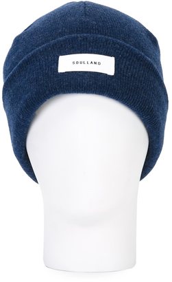 Soulland logo patch beanie hat - men - Wool - One Size