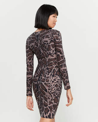 Roberto Cavalli Leopard Print Draped Dress