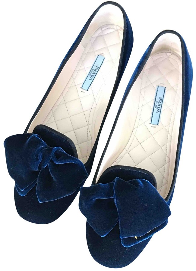 blue velvet flats