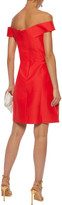 Thumbnail for your product : Halston Off-the-shoulder Cotton And Silk-blend Dress