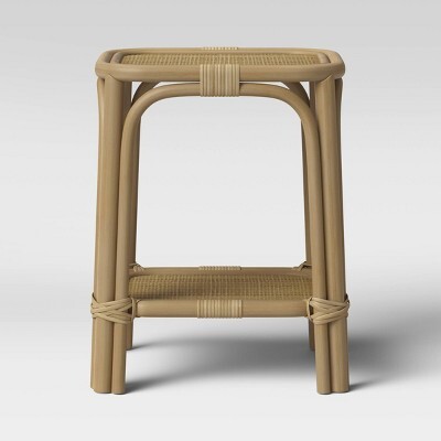 Monetta Square Rattan Woven Top Accent Table Natural Brown - ThresholdTM