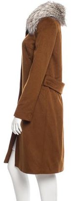Dolce & Gabbana Fox Fur-Trimmed Angora Coat
