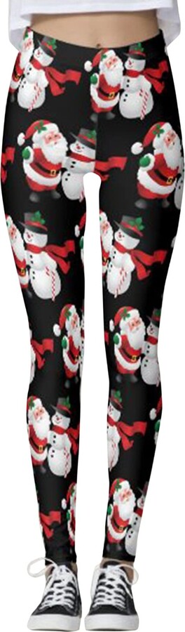 Buetory Womens Ugly Christmas Xmas Leggings Stretch Butt Lifting Santa  Claus Reindeer Graphic Workout Fitness Sports Leggings(Y-Black - ShopStyle