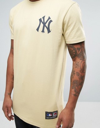 Majestic New York Yankees Longline T-Shirt Exclusive to ASOS