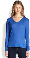 Thumbnail for your product : J Brand Darby Heathered Dolman-Sleeved Tee