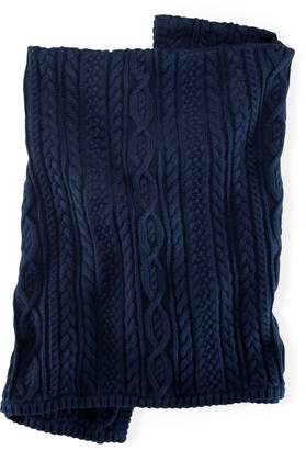 Ralph Lauren Aran-Knit Cotton Blanket