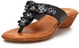 Thumbnail for your product : Lotus Sicily Leather Flower Detail Wedge Sandals