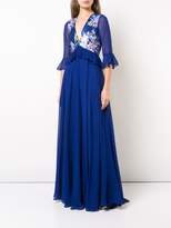 Thumbnail for your product : Carolina Herrera deep V-neck embellished dress