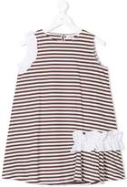 Thumbnail for your product : Il Gufo striped ruffle detail dress