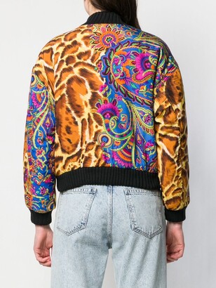 Versace Pre-Owned 1990s Mixed-Print Padded Bomber Jacket