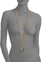 Thumbnail for your product : Kenneth Jay Lane Framed Coin Long Pendant Necklace