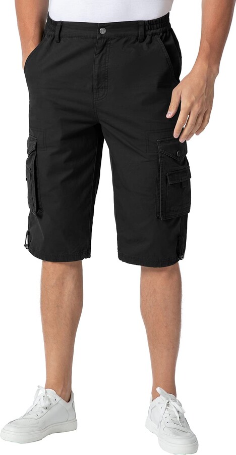 Shorts Black Three Quarter Trousers Cargo Shorts Black Quarter