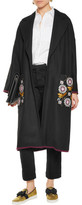 Thumbnail for your product : Markus Lupfer Chiara Embellished Floral-Embroidered Wool-Blend Coat
