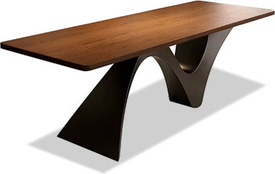 George Oliver French mid-century style solid wood dining table