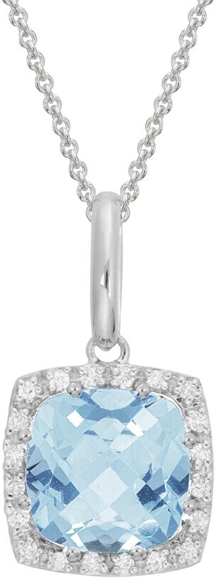 Diamond Select Cuts 14K Diamond 1.95 Ct. & Aquamarine Necklace