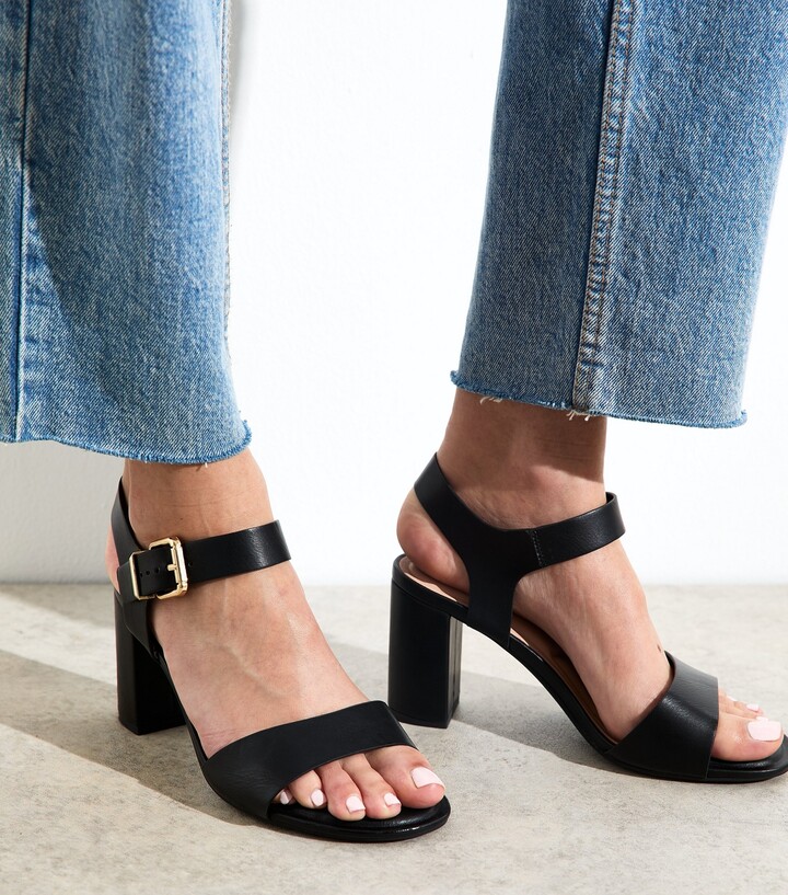 New Look strappy bling heeled sandal in black ShopStyle