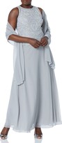 Thumbnail for your product : J Kara Women's Scallop Long Beaded Sleeveless Dress with Scarf