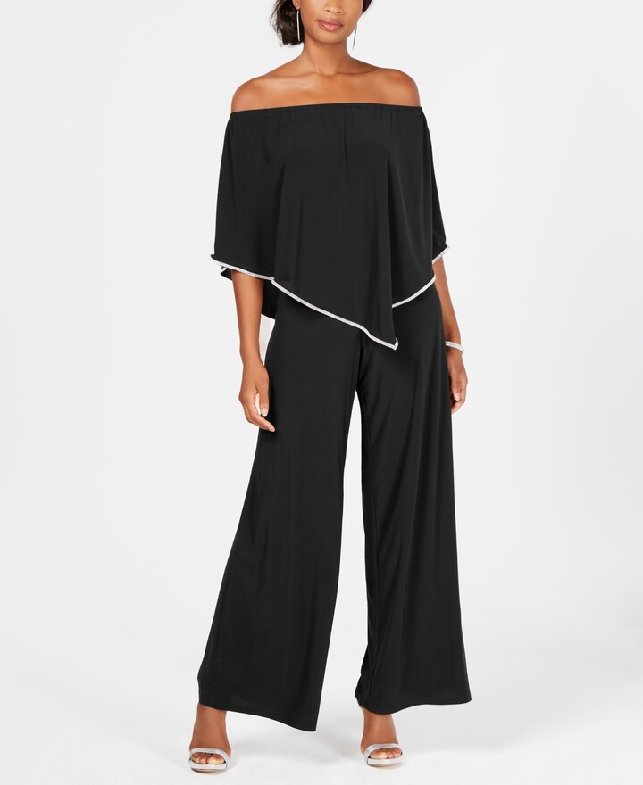 MSK OffTheShoulder Overlay Jumpsuit ShopStyle