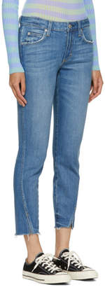 Amo Blue Frayed Twist Jeans