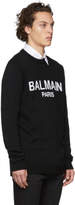 Thumbnail for your product : Balmain Black Virgin Wool Logo Sweater