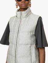 Thumbnail for your product : Brunello Cucinelli Padded metallic-linen blend gilet