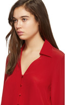 Thumbnail for your product : Fendi Red Silk Deep V-Neck Blouse