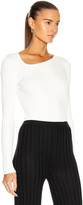 Thumbnail for your product : Loewe Ribbed Asymmetric Collar Sweater in White | FWRD