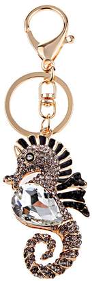 Generic Exquisite Sea Horse Charm Keyring Ring with Keyfob Women Purse Decor