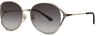 Gucci Gold-tone Oval-frame Sunglasses