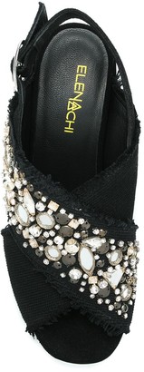 Elena Iachi Embellished Open-Toe Sandals