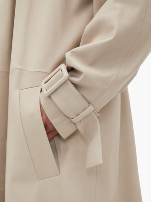 Raey Belted Leather Trench Coat - Light Grey