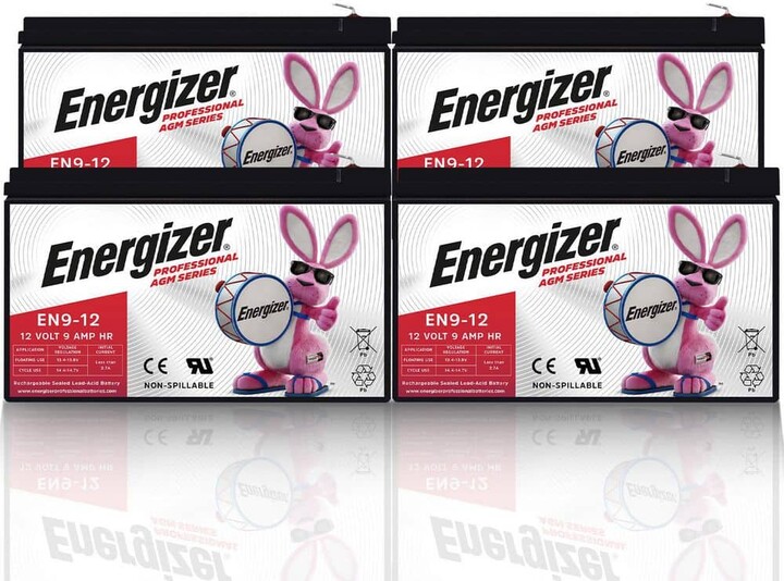 12V 9Ah Long Lasting SLA AGM Rechargeable Battery Use In Wheelchairs, Electric Scooters, Backup Power-4 Pack