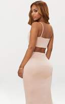 Thumbnail for your product : PrettyLittleThing Shape Champagne Textured Strappy Crop Top
