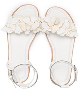 Thumbnail for your product : BRUNELLO CUCINELLI KIDS Floral Applique Leather Sandals