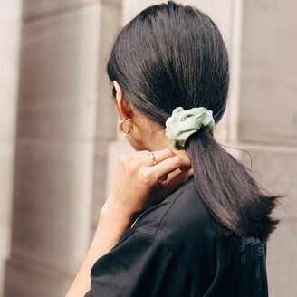 Ajouter Store Ajouter Stella Elegant Mint Green Satin-Silk Hair Scrunchie