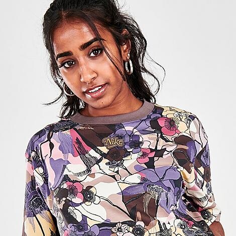 Nike Women's Sportswear Femme Floral Print Crop T-Shirt - ShopStyle  Activewear Tops