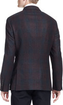 Thumbnail for your product : Brunello Cucinelli Plaid Notch-Lapel Jacket, Gray/Wine