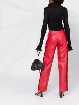 MATÉRIEL Faux-Leather Layered-Detail Trousers