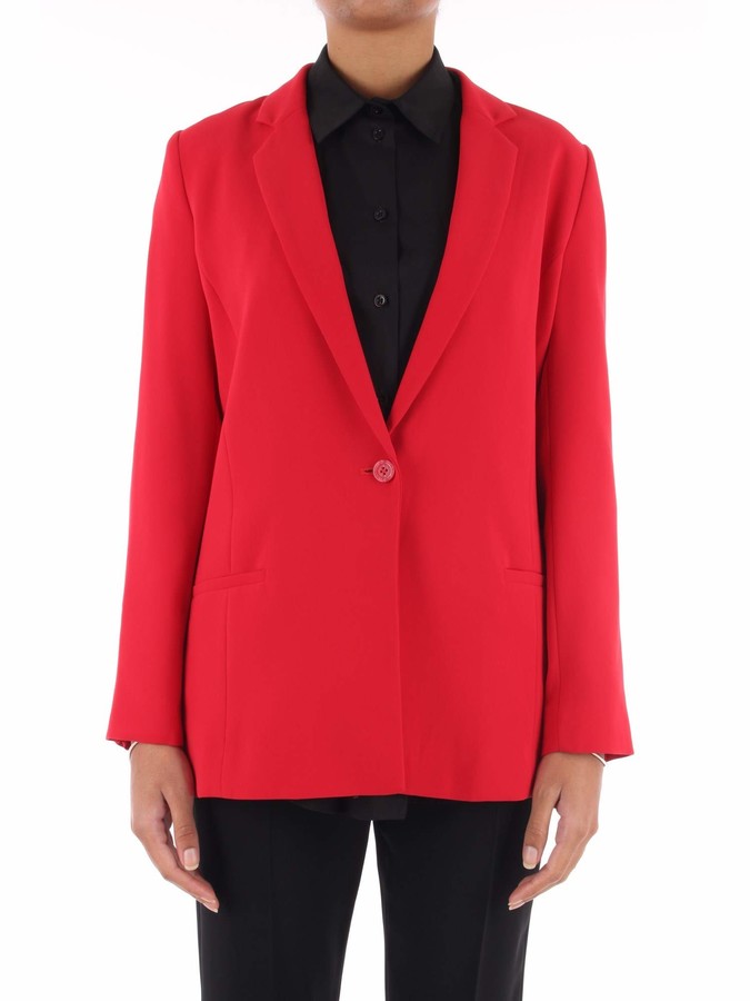 red boyfriend blazer