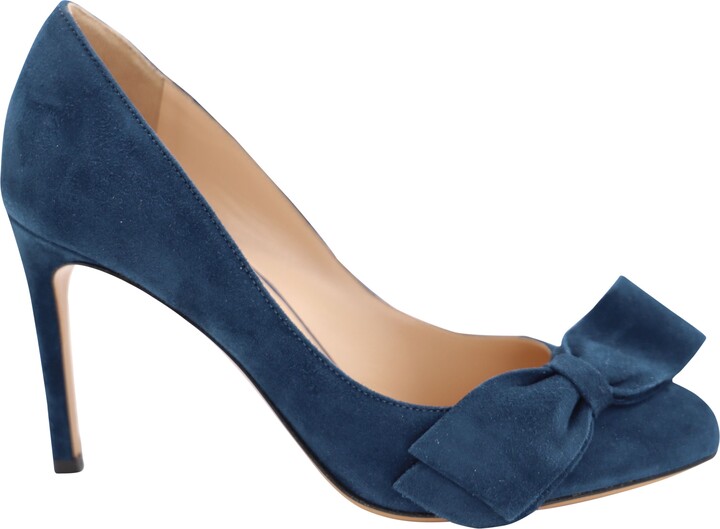 Mario Valentino Valentino Bow Pumps in Blue Velvet