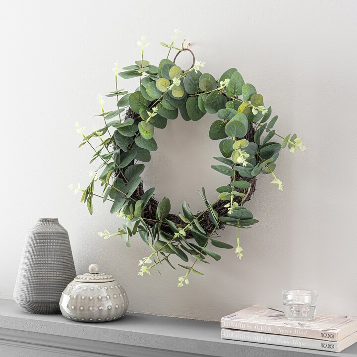 Dunelm Artificial Eucalyptus Wreath Green 40cm Green ShopStyle Decor