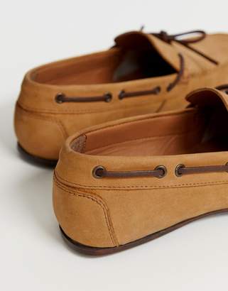 ASOS Design DESIGN driving shoes in tan soft leather