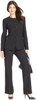 Thumbnail for your product : Le Suit Five-Button Collarless Crepe Pantsuit