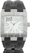 Thumbnail for your product : Just Cavalli Timesquare 3H Silver Dial Black Strap Men's Watch