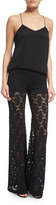 Thumbnail for your product : Nightcap Clothing Wallflower Lace Bell-Bottom Pants, Black